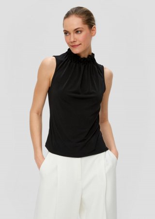 s.Oliver Jerseybluse ohne Ärmel - schwarz