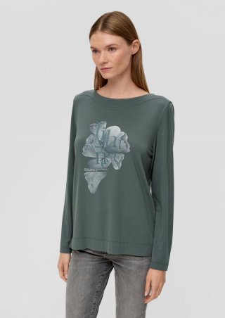 s.Oliver Longsleeve aus Viskosestretch - olivgrün