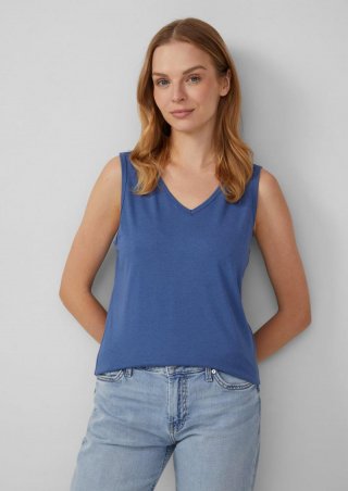 s.Oliver Top mit V-Ausschnitt und Rücken-Detail - royalblau