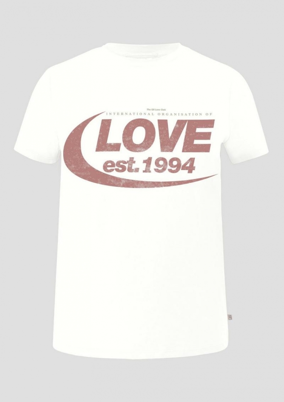 s.Oliver Baumwollshirt mit Frontprint - weiß
