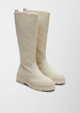 s.Oliver Stiefel in Leder-Optik - creme