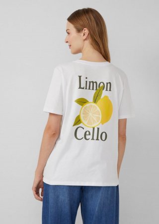 s.Oliver T-Shirt mit Front- und Rückenprint - weiß