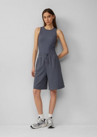 s.Oliver Lässige Bermudashorts aus Sweat | QS x Vanessa Mai - dunkelgrau