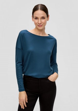 s.Oliver Langarmshirt mit überschnittenen Schultern - dunkles türkis