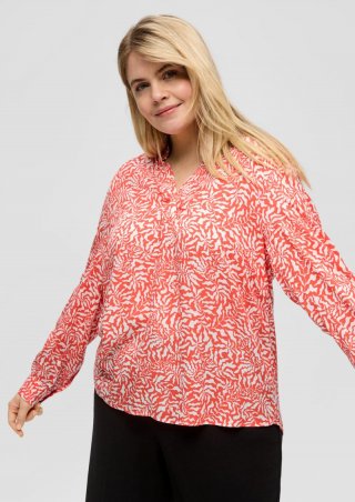 s.Oliver Viskosebluse mit All-over-Print - koralle