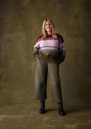 s.Oliver Gestreifter Strickpullover im Relaxed Fit - olivgrün