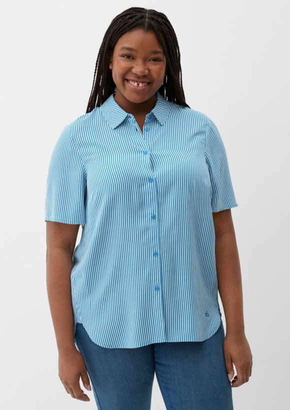 s.Oliver Bluse mit Webstruktur - hellblau