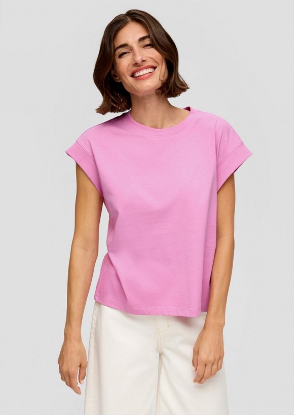 s.Oliver T-Shirt mit überschnittenen Schultern - rosa