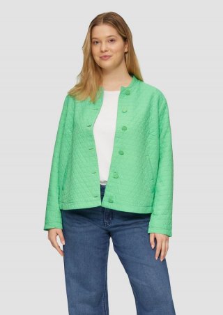 s.Oliver Strukturierter Blouson mit Stehkragen und Knopfleiste - limettengrün
