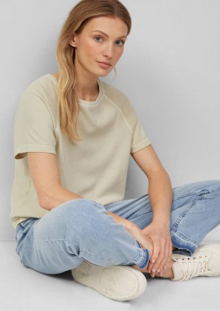 s.Oliver Baumwoll-T-Shirt im Relaxed Fit mit Raglanärmeln - türkis