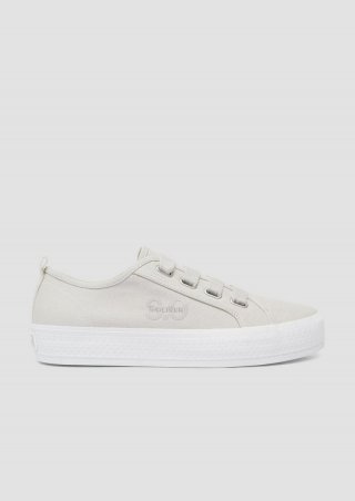 s.Oliver Denim-Sneaker mit Logo - hellgrau