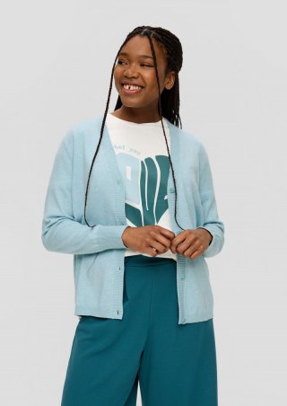 s.Oliver Strickjacke aus Viskosemix - hellblau