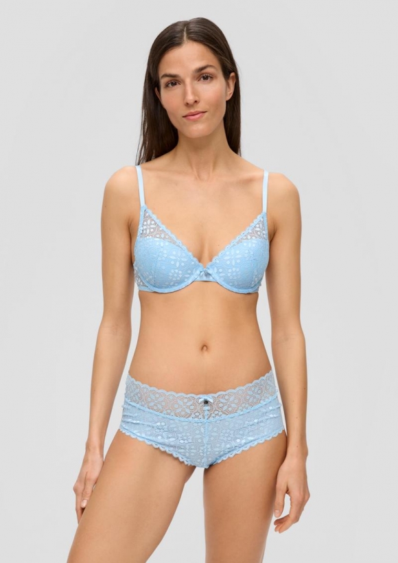 s.Oliver Highwaist-Slip mit Spitze - hellblau