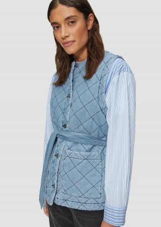 s.Oliver Steppweste aus Denim im Relaxed Fit - blau