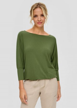 s.Oliver T-Shirt aus Viskosestretch - olivgrün