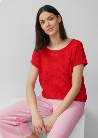 s.Oliver Relaxed-Fit-Shirt in Struktur-Optik - rot