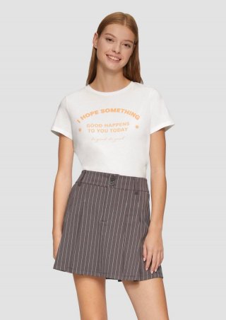 s.Oliver T-Shirt mit Frontprint - weiß