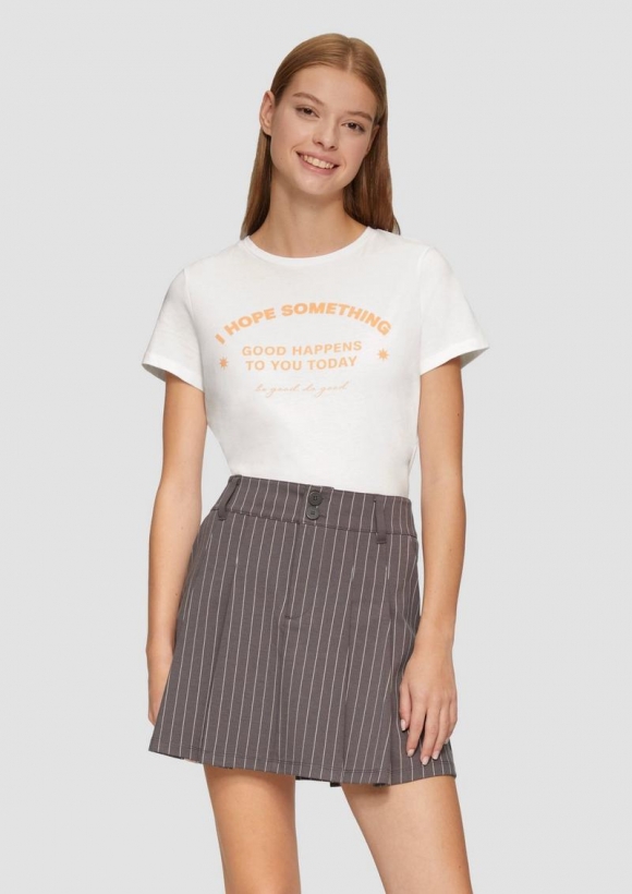 s.Oliver T-Shirt mit Frontprint - weiß