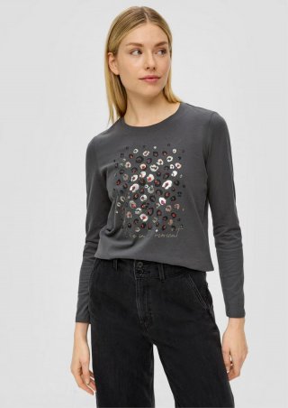 s.Oliver Longsleeve mit Pailletten - dunkelgrau