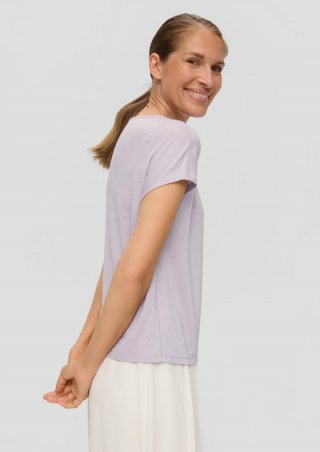 s.Oliver Fließendes Jersey-T-Shirt aus Glitzergarn - lavendel