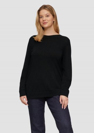 s.Oliver Strickpullover mit U-Boot-Ausschnitt - schwarz