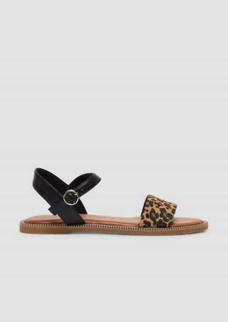 s.Oliver Riemchensandalen mit Glitzer-Details - braun
