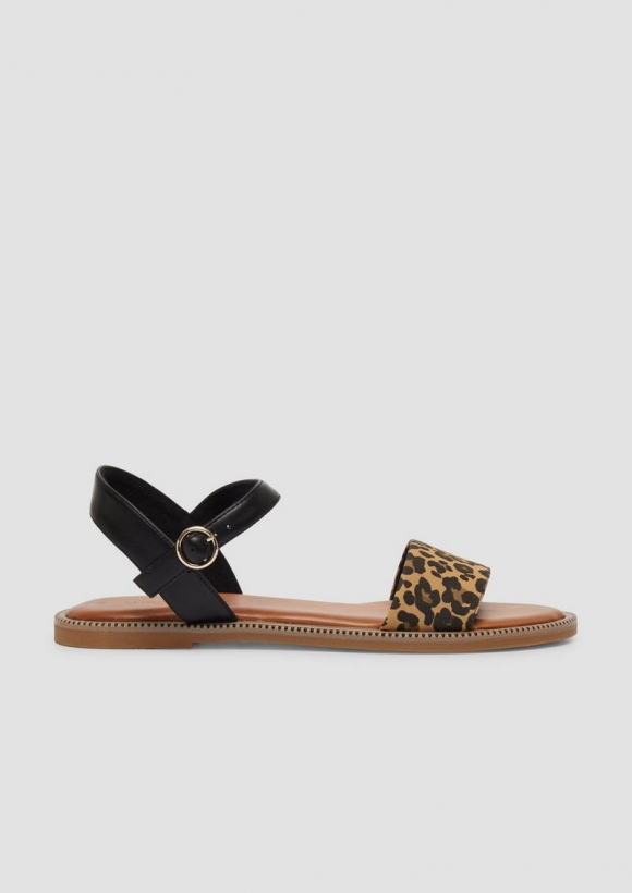 s.Oliver Riemchensandalen mit Glitzer-Details - braun