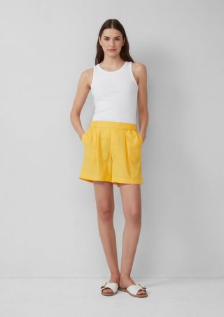 s.Oliver Shorts aus Leinenmix mit Eingrifftaschen - zitrone