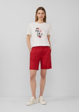 s.Oliver Leichte Relaxed-Fit-Shorts aus Baumwollmix - mohnrot