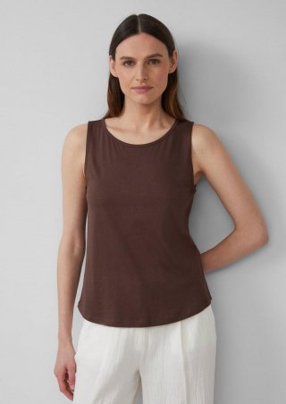 s.Oliver Top mit dekorativem Cut-out - mokka