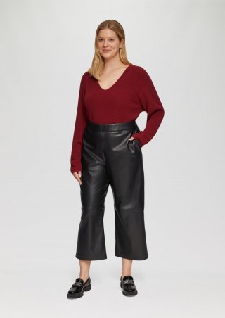 s.Oliver Culotte aus Lederimitat mit Nahtdetails - schwarz
