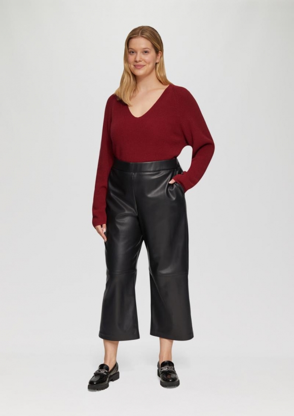 s.Oliver Culotte aus Lederimitat mit Nahtdetails - schwarz