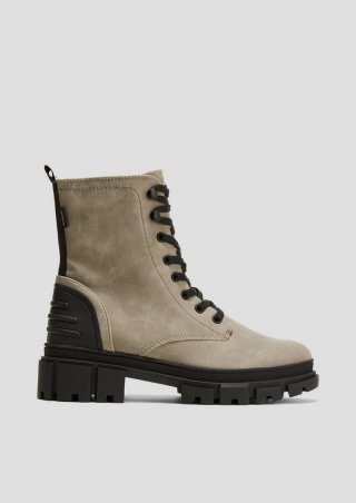 s.Oliver Chunky Boots in Leder-Optik - steingrau