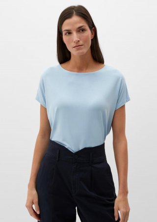 s.Oliver Ärmelloses T-Shirt aus fließendem Viskosestretch - arktisblau