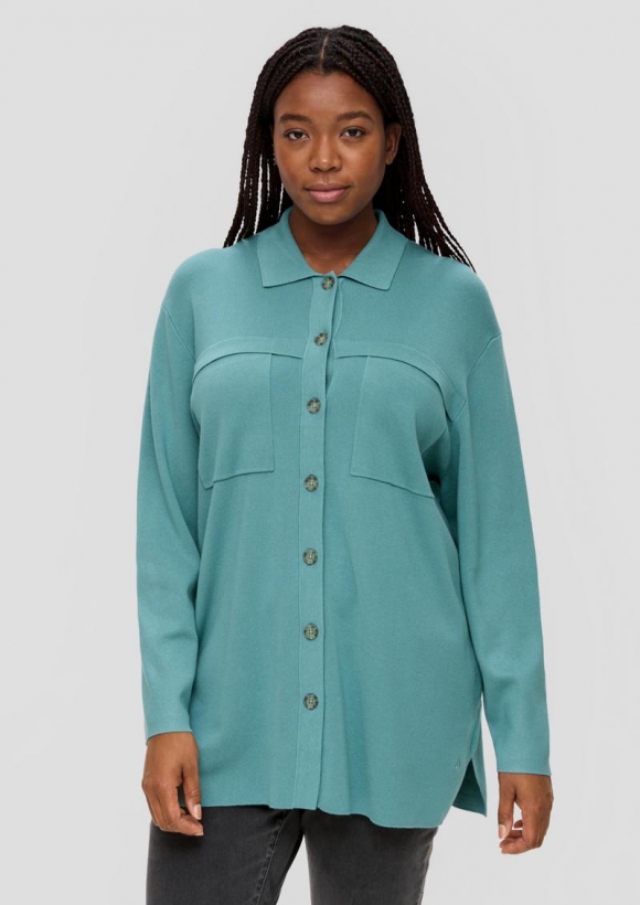 s.Oliver Overshirt mit aufgesetzten Taschen - helles petrol