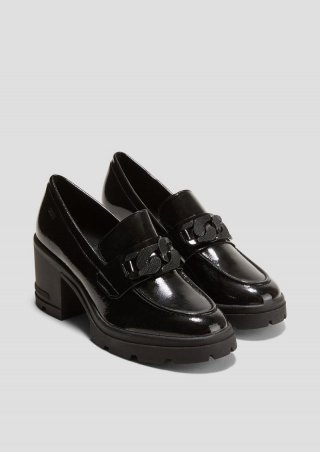 s.Oliver Slipper mit Schmuck-Detail - schwarz