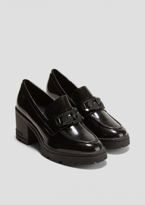 s.Oliver Slipper mit Schmuck-Detail - schwarz