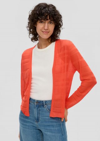 s.Oliver Cardigan mit Musterstruktur - orange