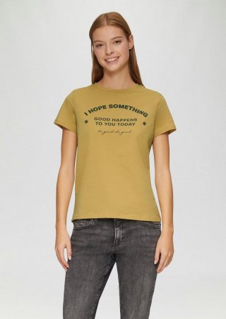 s.Oliver T-Shirt mit Frontprint - goldgelb
