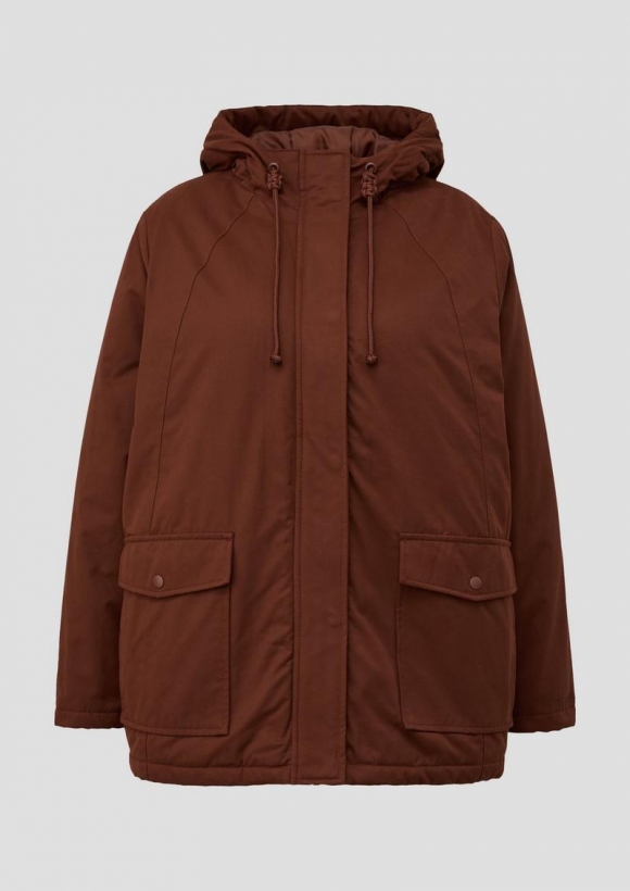 s.Oliver Kurzer Parka aus Baumwollmix - braun
