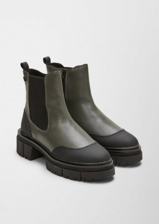 s.Oliver Stiefel mit Plateausohle - helles olivgrün