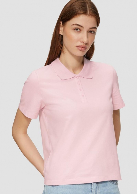 s.Oliver Piqué-Poloshirt aus Baumwollmix - rosa