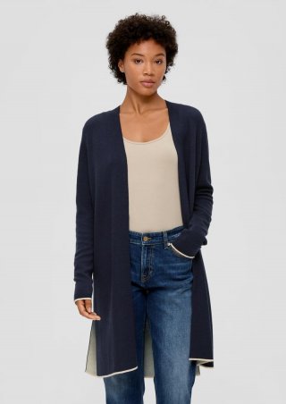 s.Oliver Long-Cardigan in Doubleface-Qualität - navy