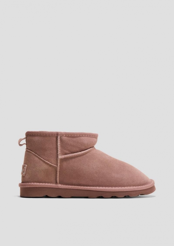 s.Oliver Flache Stiefel aus Leder - altrosa