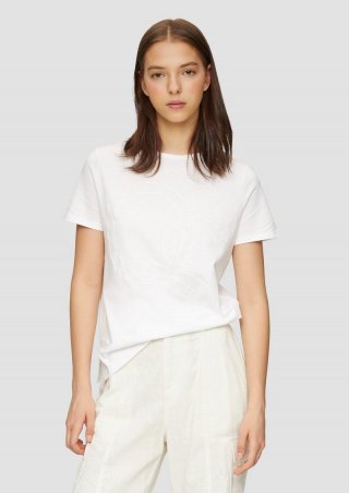 s.Oliver T-Shirt aus Jersey mit Frontprint - weiß
