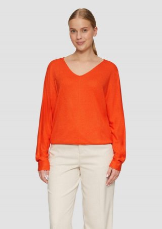 s.Oliver Langarmshirt mit Fledermausärmeln und breitem Bund - orange