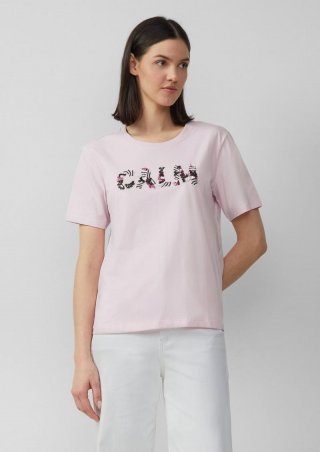 s.Oliver Jersey-T-Shirt im Relaxed Fit mit Artwork - zartrosa