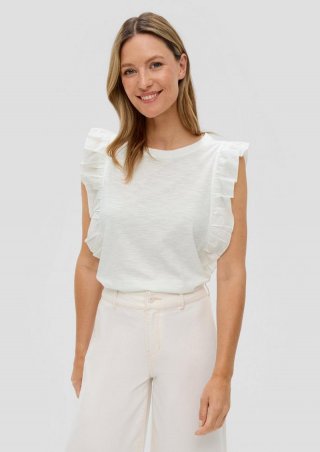 s.Oliver Top mit Raffung - ecru