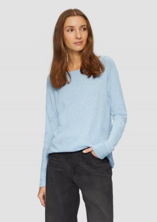 s.Oliver Langarmshirt mit Raglanärmeln und Flammgarnstruktur - hellblau