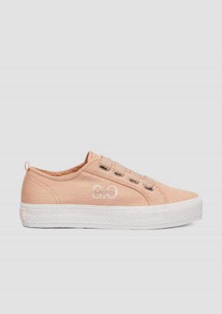 s.Oliver Denim-Sneaker mit Logo - rosa